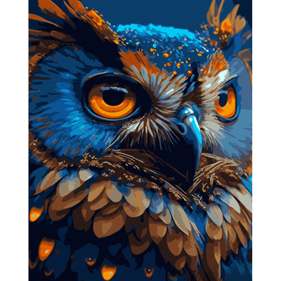 Картина по номерах Серйозна сова Strateg 40х50 см GS910