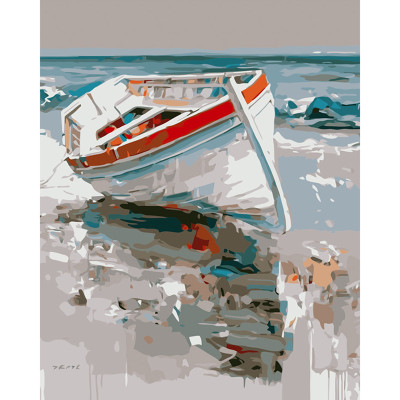 Картина по номерах Білий човен Strateg 40х50 см GS075