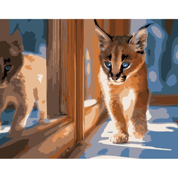 Картина за номерами Домашної рись Strateg 40х50 см DY185