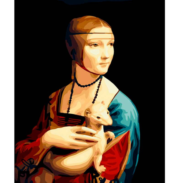 Картина по номерах Пані з горностаєм Strateg 40х50 см GS558