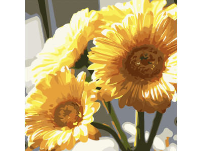 Картина за номерами квіти Тріо гербен Strateg 40х40 см SK036