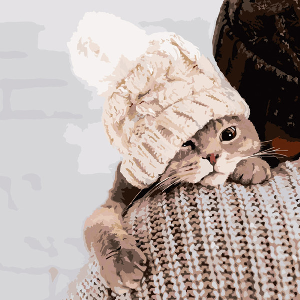 Картина за номерами Миле кошеня Strateg 40х40 см SK038