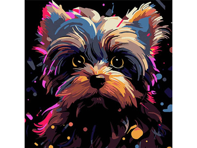 Картина за номерами Йорк експресія кольору Strateg на чорному фоні 30х30 см SH3030-23