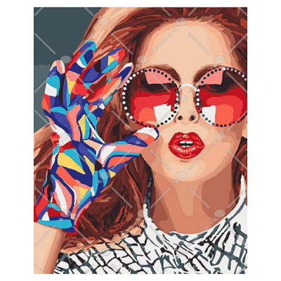 Картина за номерами "Модниця" 40*50 см КНО4577 Картина за номерами "Модниця" 40*50 см КНО4577