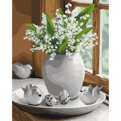 Картина за номерами "Конвалії на підвіконні" 40х50 см КНО3077