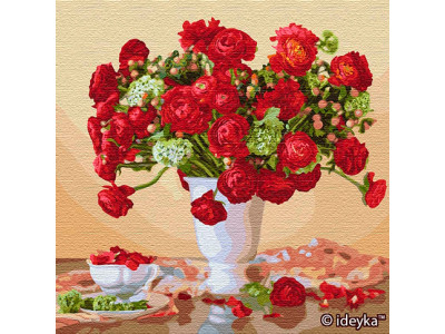 Картина за номерами "Червоний букет" КНО13109