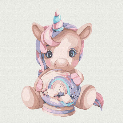 Картина за номерами "Рожевий єдиноріг" 30*30 см. KHO2357 Картина за номерами "Рожевий єдиноріг" 30*30 см. KHO2357