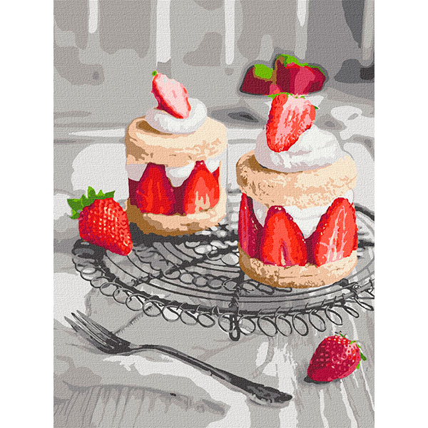 Картина за номерами "Полуничне насолода" 30*40 см. KHO5605