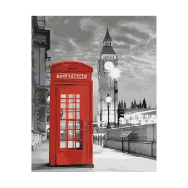 Картина за номерами Телефонна будка 40*50 КНО2148