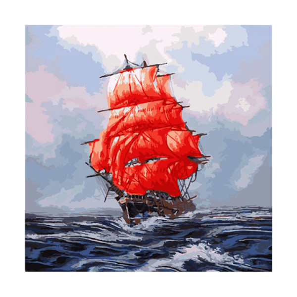 Картина за номерами Червоні вітрила 40*40 КНО2709