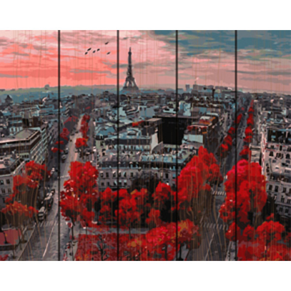 Картина за номерами на дереві. Rainbow Art "Червоні фарби Парижа" GXT4887-RA Картина за номерами на дереві. Rainbow Art "Червоні фарби Парижа" GXT4887-RA