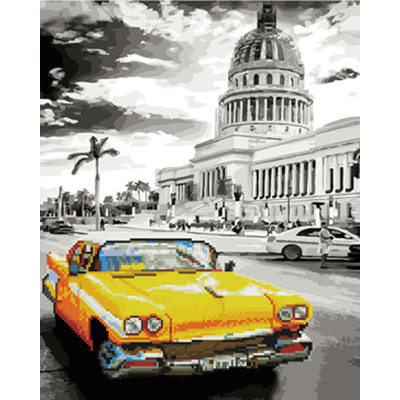 Картина за номерами та алмазна мозаїка 2 в 1. Rainbow Art "Жовте ретро" GZS1051 Картина за номерами та алмазна мозаїка 2 в 1. Rainbow Art "Жовте ретро" GZS1051