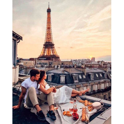 Картина за номерами "Романтика в Парижі" тм Лавка Чудес 40 x 50 см у коробц LC10014