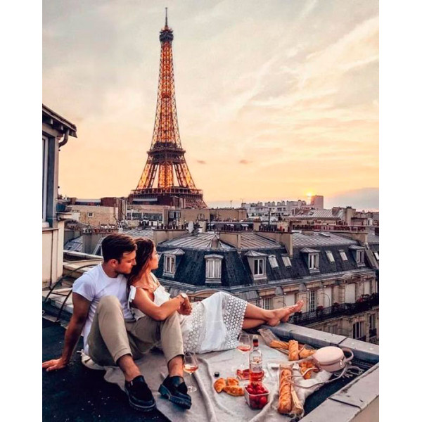 Картина за номерами "Романтика в Парижі" тм Лавка Чудес 40 x 50 см у коробц LC10014