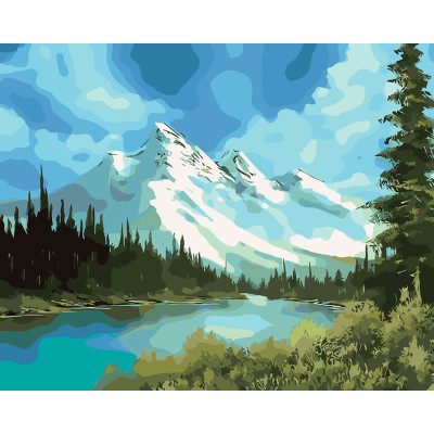 Картина за номерами "Озеро в горах" тм Лавка Чудес 40 x 50 см у коробці LC30069