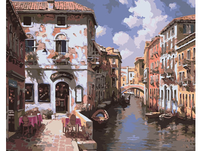 Картина за номерами "Веціанські будинки" тм Лявка Чудес 40 x 50 см у коробц LC30089