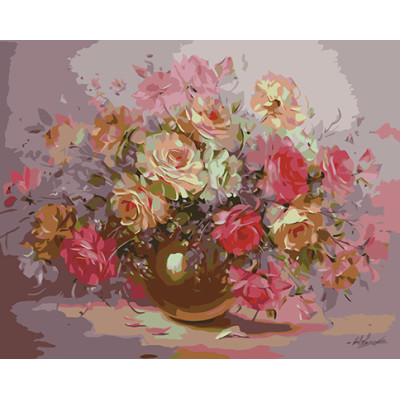 Картина за номерами "Букет у коричневій вазі" LC40102