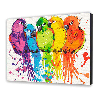 Картина по номерам "Райдужні папуги" 40*50 см 10617-AC