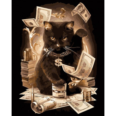 Картина за номерами "Заможний кіт" 40*50 см 11932-AC