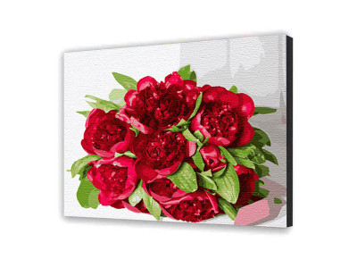 Картина за номерами з лаком ArtCraft квіти "Рубіновий букет" 40х50 см 12132-AC
