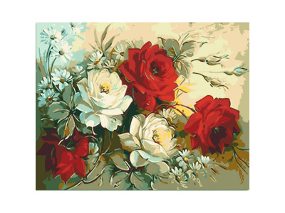 Картина за номерами квіти без підрамника "Помпезні троянди" 40*50 см 13031-ACNF
