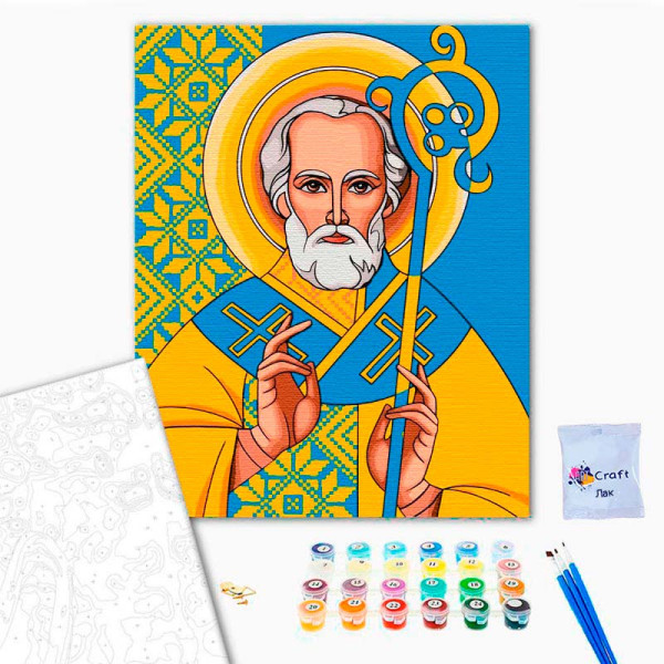 Картина за номерами "Святий Миколай" 40*50 см Авторська 10023-AC Картина за номерами "Святий Миколай" 40*50 см Авторська 10023-AC
