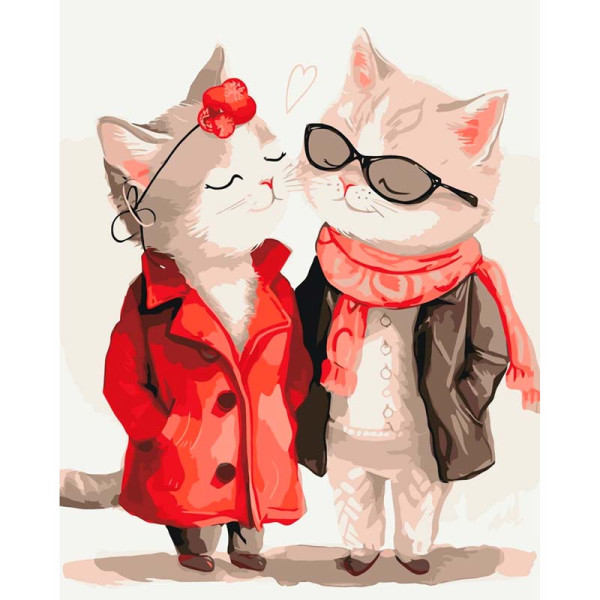 Картина за номерами "Котяче побачення" Artcraft 40*50 см 11688-AC