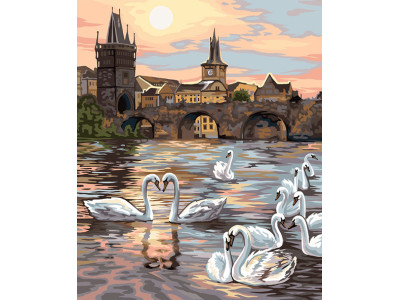 Картина за номерами на полотні "Лебеді Праги" 40х50 см KpNe-01-04