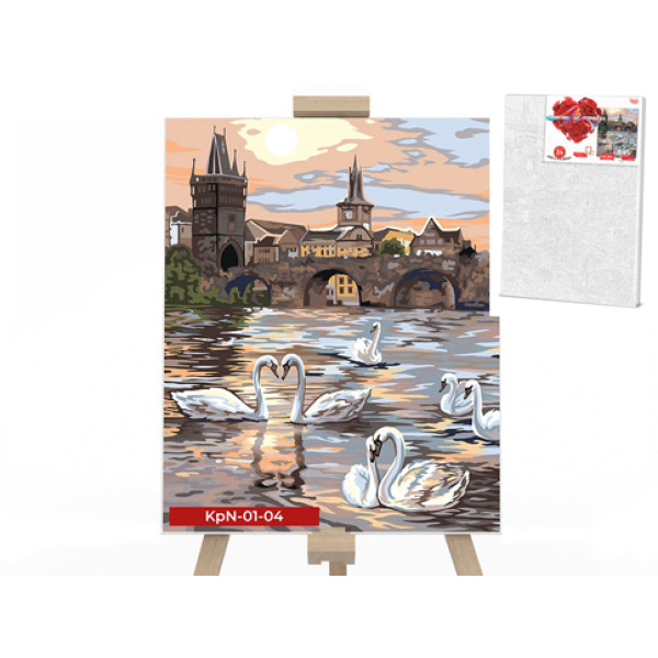 Картина за номерами на полотні "Лебеді Праги" 40х50 см KpNe-01-04