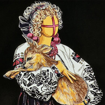 Картина за номерами Stateg Пригорнута на чорному фоні 40х40 см AV4040-86