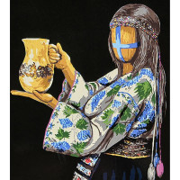 Картина за номерами Stateg Піднесена на чорному фоні 40х50 см AH1144