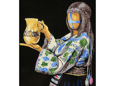 Картина за номерами Stateg Піднесена на чорному фоні 40х50 см AH1144