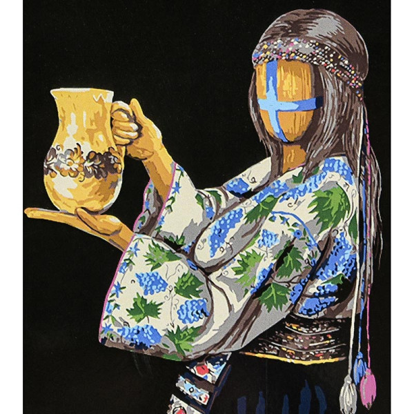 Картина за номерами Stateg Піднесена на чорному фоні 40х50 см AH1144