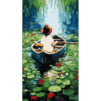 Картина за номерами Stateg Прогулянка по озеру 50х25 см WW153