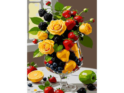 Картина за номерами Strateg Фрукти й квіти 30Х40 см SS-1274