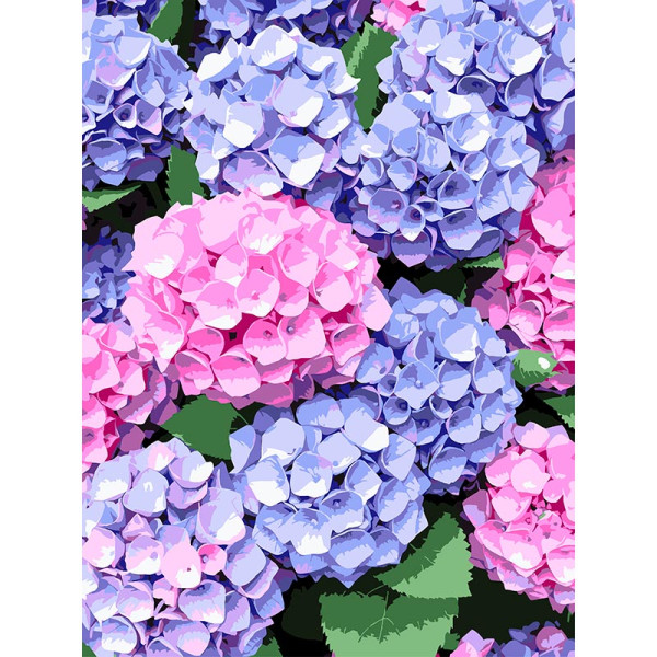 Картина за номерами Strateg Гортензії 30Х40 см SS-1284