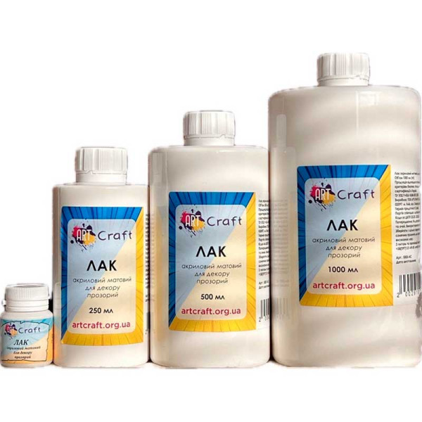 Лак акриловий матовий 1000 мл 1л 1л AC Аrtкрафт 5005-AC Лак акриловий матовий 1000 мл 1л 1л AC Аrtкрафт 5005-AC