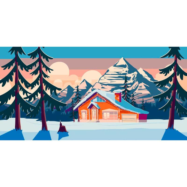 Картина за номерами "Хатинка в горах" 40*80 см @ 11027-AC