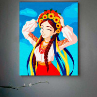Набір для розпису "Юна українка" 40*50 см 10056-AC Набір для розпису "Юна українка" 40*50 см 10056-AC