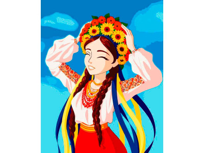 Набір для розпису "Юна українка" 40*50 см 10056-AC