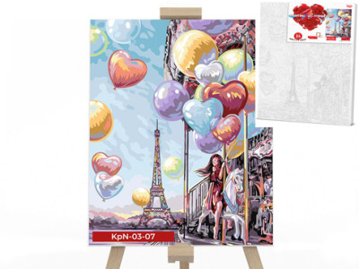 Картина за номерами "Дівчинка з кульками" 30x40 см KpNe-03-07