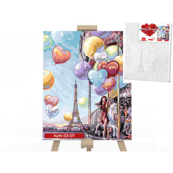 Картина за номерами "Дівчинка з кульками" 30x40 см KpNe-03-07