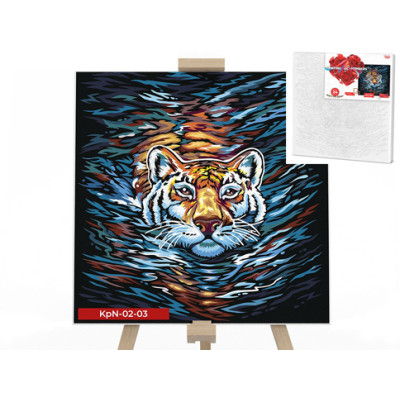 Картина за номерами Danko Toys "Тигр" 40x40см KpNe-02-03