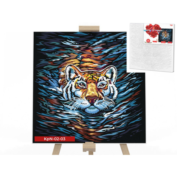 Картина за номерами Danko Toys "Тигр" 40x40см KpNe-02-03