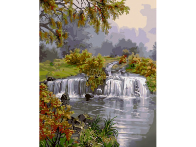 Картина за номерами Невеликий водоспад Strateg 40х50 см GS1154