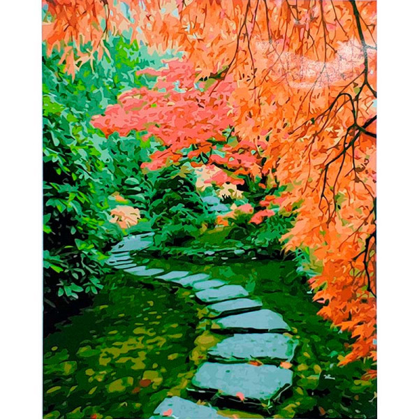 Картина за номерами Камяна доріжка восени Strateg 40х50 см GS096