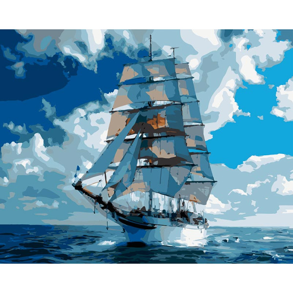 Картина за номерами Strateg Під вітрилами 40x50 см VG037