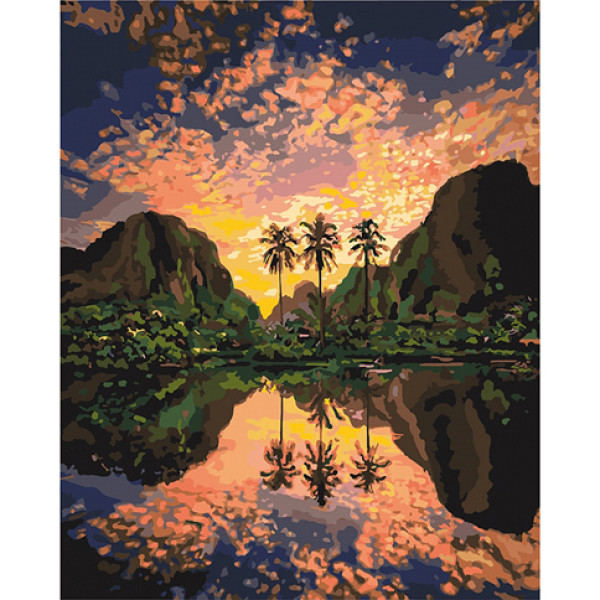 Картина за номерами Багряна лагуна 40 x 50 см КНО2737 Картина за номерами Багряна лагуна 40 x 50 см КНО2737