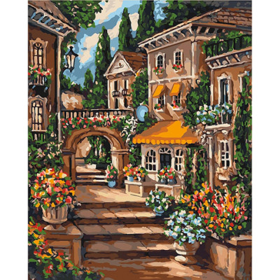 Картина за номерами "Квітучий провулок" 40х50 см КНО3552