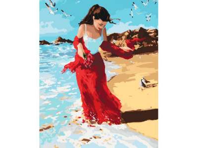 Картина за номерами Прогулянка узбережжям 40*50 КНО4504 Картина за номерами Прогулянка узбережжям 40*50 КНО4504